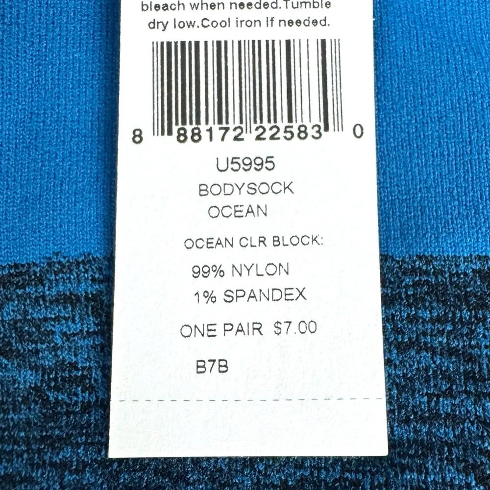 HUE‎ Bodysock Womens One Size Fits Most Ocean Blue Colorblock